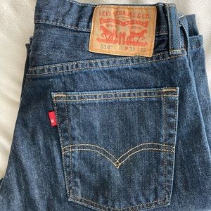 Levi's Men's 514 Slim Straight Blue Jeans 33 32